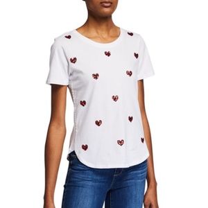 Free Generation Sequin Heart Cotton Tee NWT